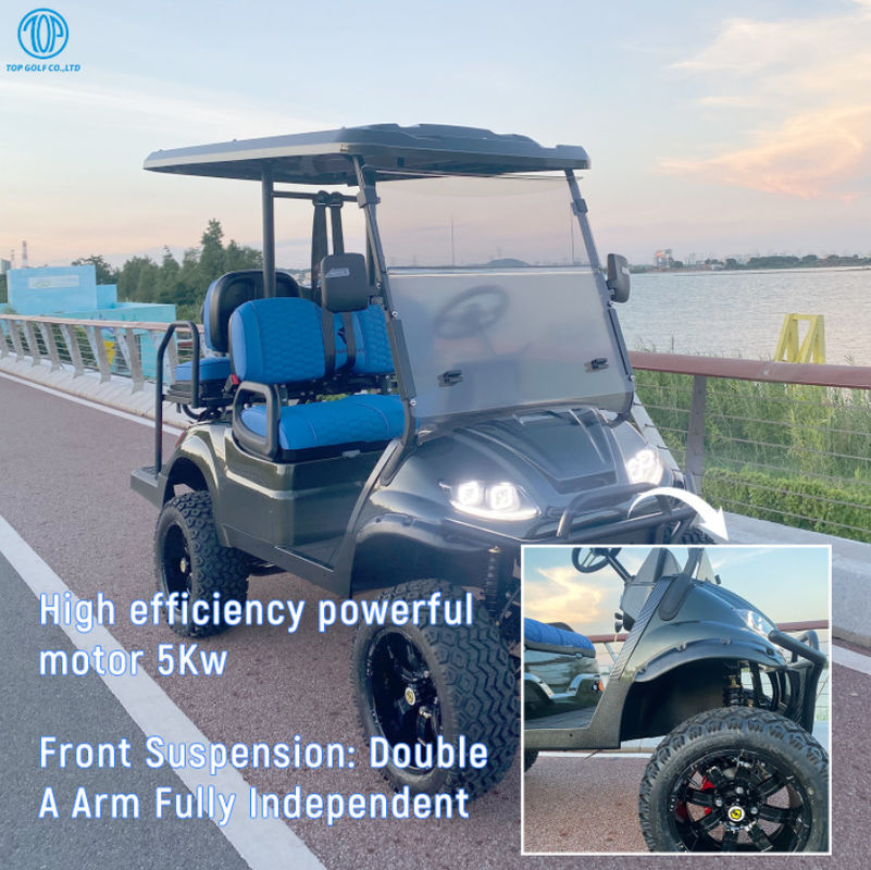 กุญแจรถกอล์ฟ 4 ที่นั่งน้อยกว่า 60V 5KW ระบบ PMSM กอล์ฟไฟฟ้า Buggy Scooter รีโมทคอนโทรล