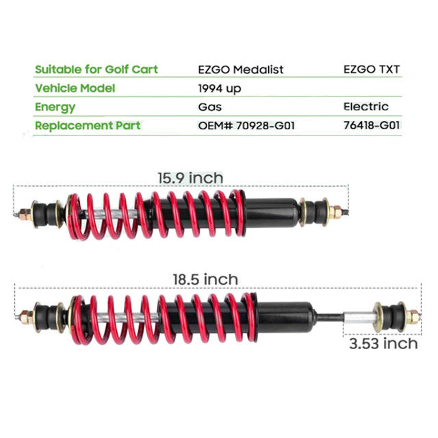 คาร์ทกอล์ฟ Heavy Duty Coil หน้า / หลังอุปกรณ์ดึงกระแทกสําหรับ EZGO TXT 94-up 70928G01