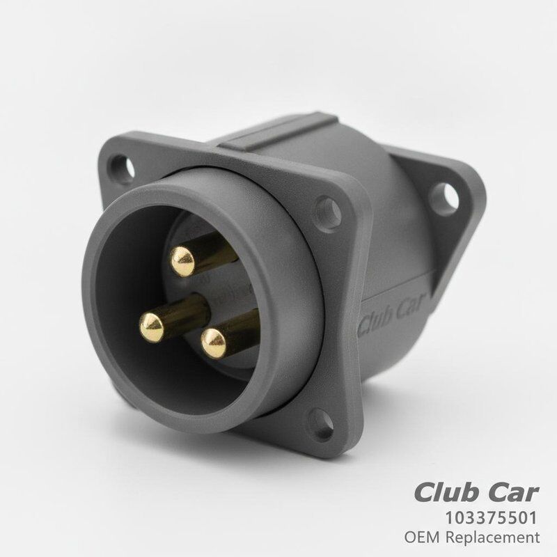 Club Car แบบอย่าง Charger Receptacle 103375501 OEM เปลี่ยน Direct Fit ที่อยู่อาศัยทนต่อการกัดกร่อน Pins