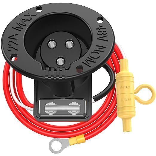 Club Car DS Charger Receptacle FUSE ASSEMBLY 101802101 OEM เปลี่ยนแบบบูรณาการ 48V ฟิวส์ Complete สายไฟ